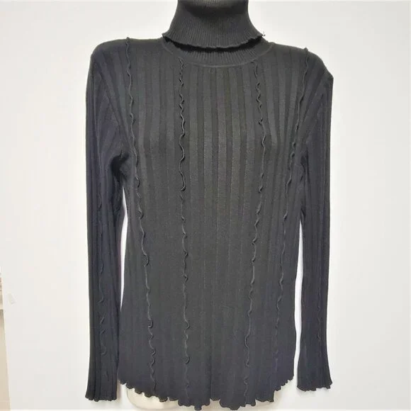 Black Ribbed Turtleneck - Picture 6 of 6